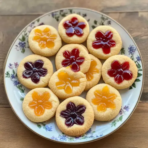 Flower Jam Thumbprint Cookies
