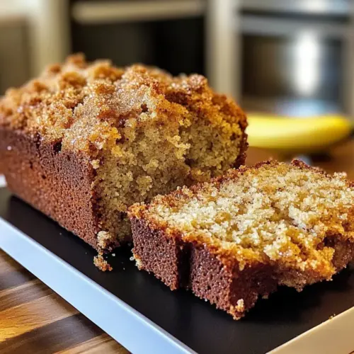 Banana Bread with Cinnamon Sugar Topping