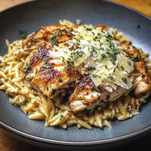 Slow Cooker Parmesan Herb Chicken & Orzo