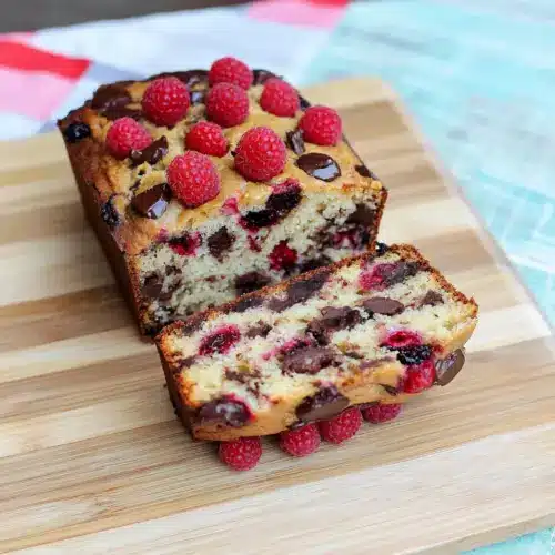 Raspberry Dark Chocolate Banana Bread