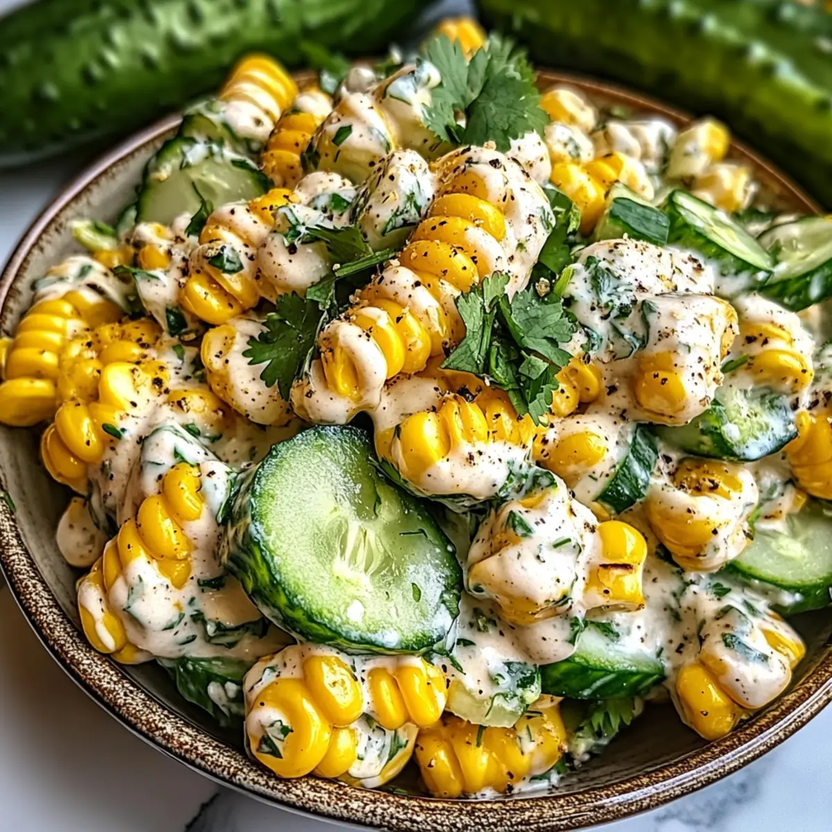 Street Corn Creamy Cucumber Salad