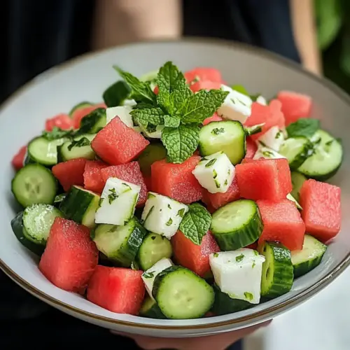 Cucumber Mint Watermelon Salad