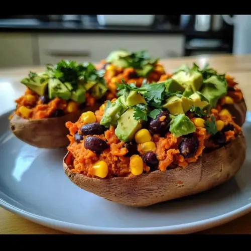 Stuffed Sweet Potatoes with Black Beans