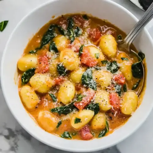One-Pot Creamy Tomato Spinach Gnocchi