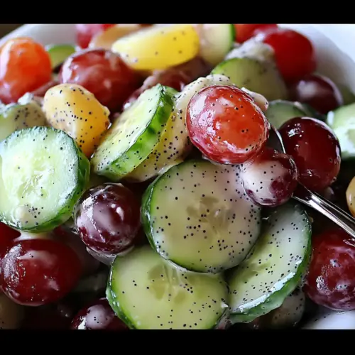 Cucumber Grape Salad with Poppy Seed Dressing