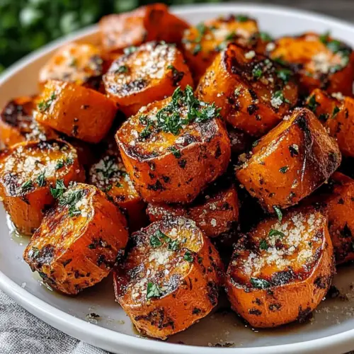 Garlic Parmesan Roasted Sweet Potatoes