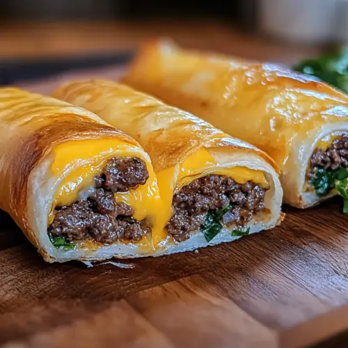 Garlic Butter Beef Cheeseburger Rollups