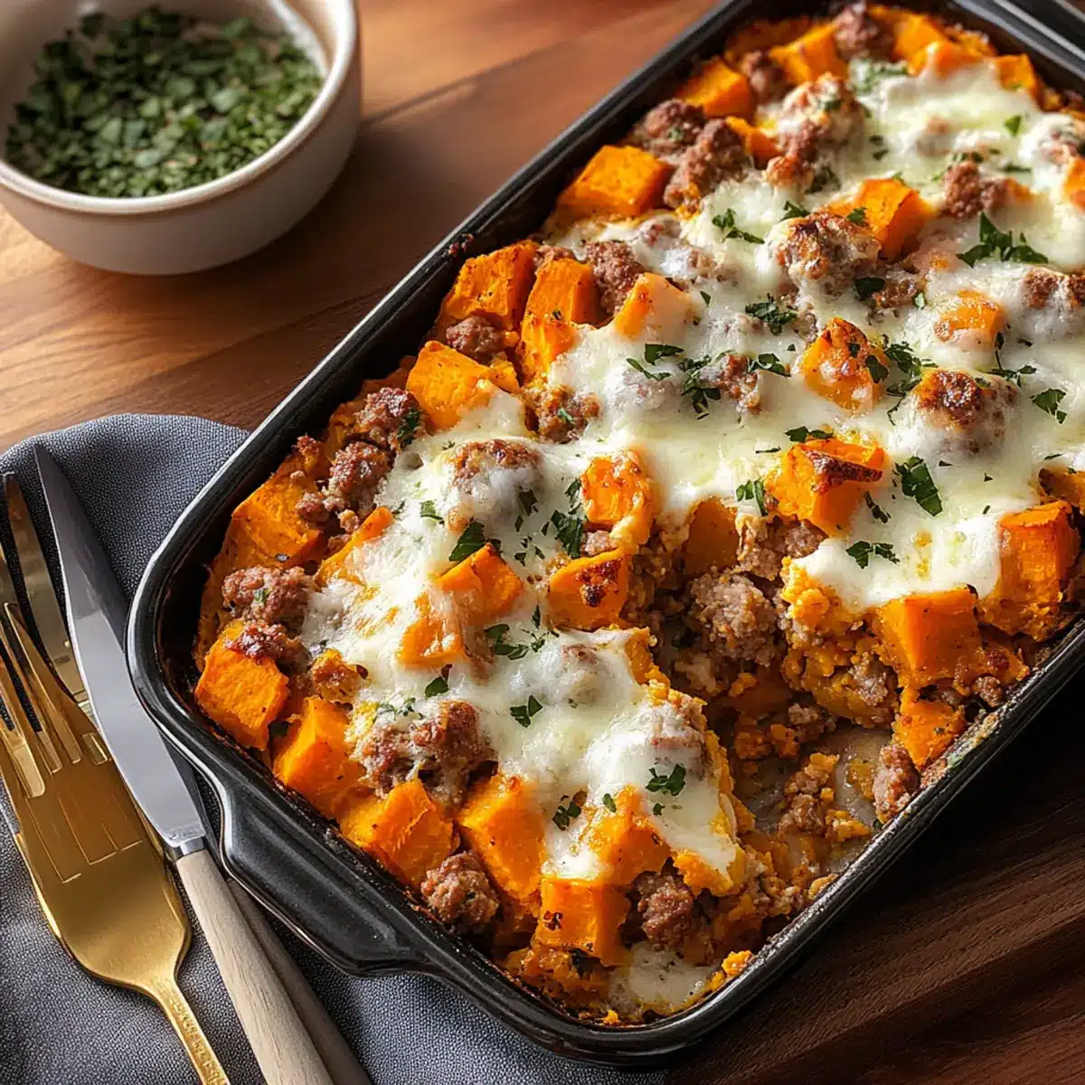 Sweet Potato & Turkey Sausage Breakfast Bake