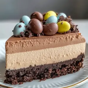 No-Bake Mini Egg Chocolate Cheesecake