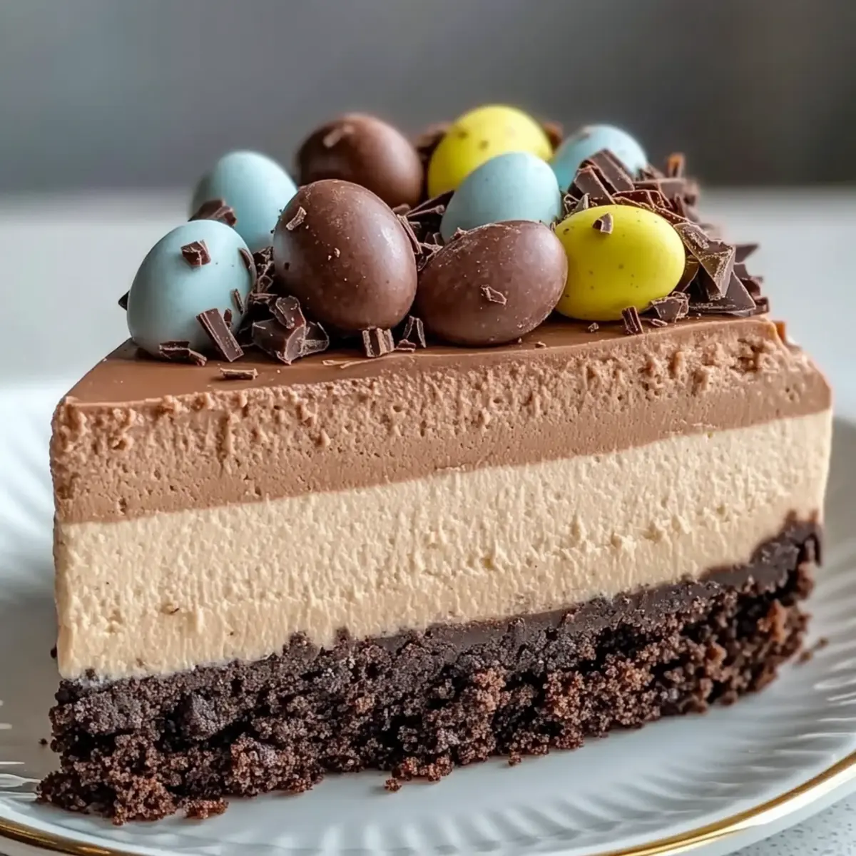 No-Bake Mini Egg Chocolate Cheesecake