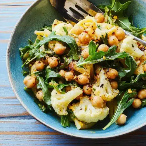 Lemony Pasta With Cauliflower, Chickpeas, and Arugula