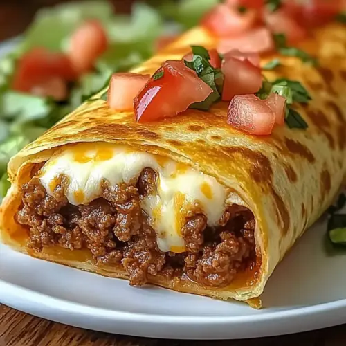 Cheesy Beef Chimichangas