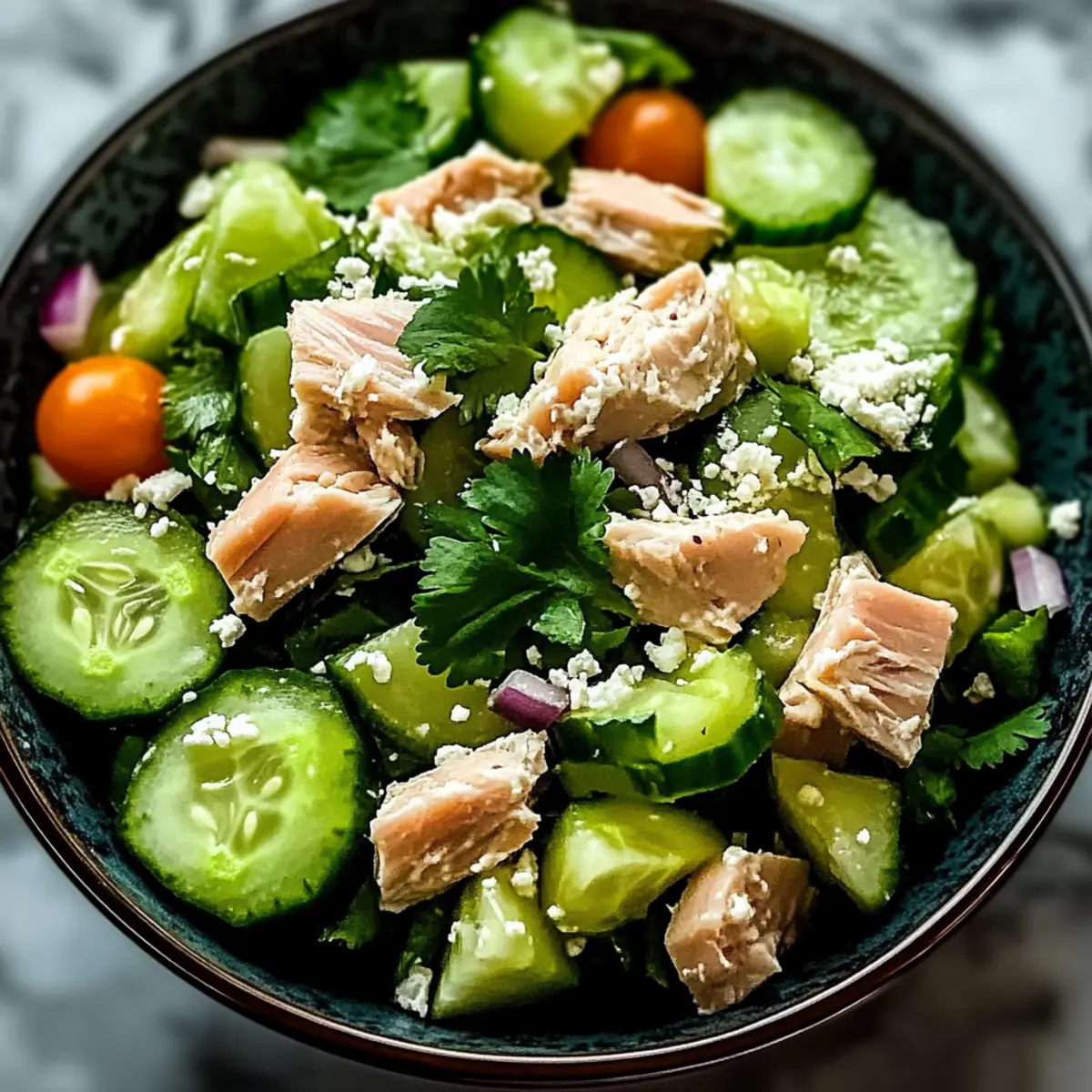 Avocado Tuna Cucumber Salad